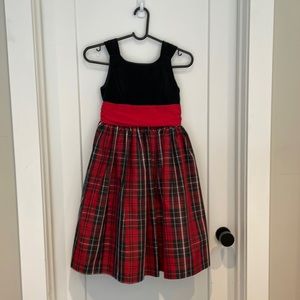 Girls Chaps Plaid Holiday Dress Size 10